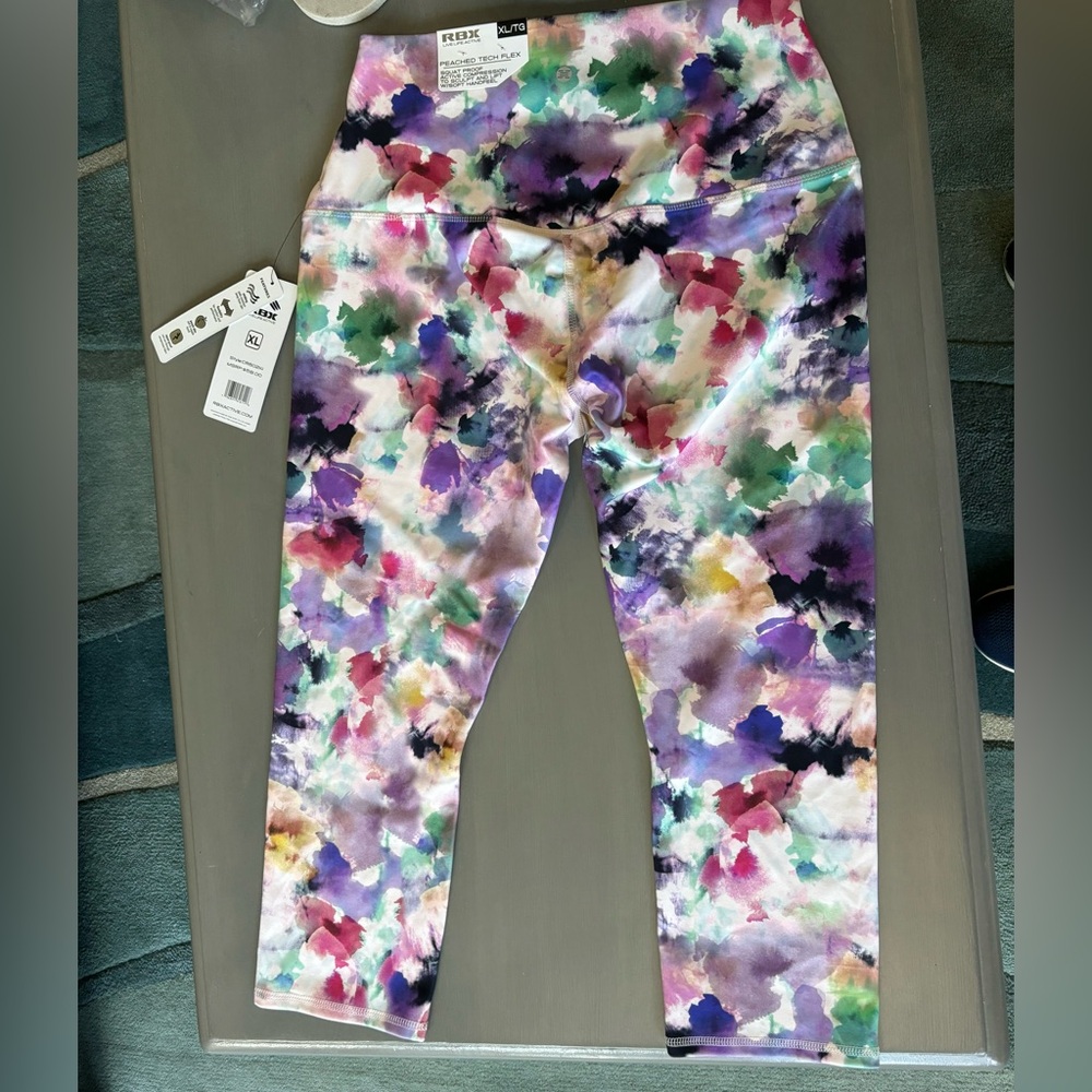 RBX Floral Print Yoga Capri XL NWT